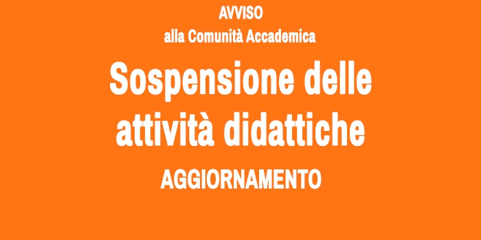 Sospensione delle attività didattiche. Aggiornamento